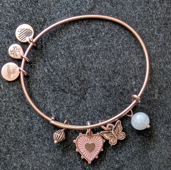 Rose Gold Multi Charm Expandable Bangle - Picture 1 of 2